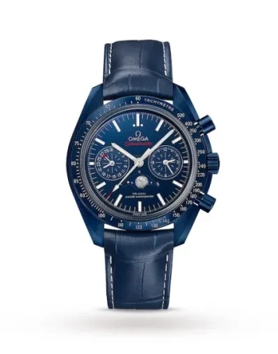 Omega Speedmaster Men Automatic Blue Leather Watch O30493445203001