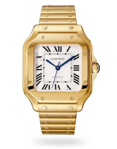 7FC40A9E-2B55-5D6A-6A6C-A9C452670AF7.webp Cartier Santos de Cartier Men Automatic Silver 18ct Gold Watch WGSA0030