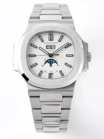 Patek Philippe Nautilus Silver Annual Calendar