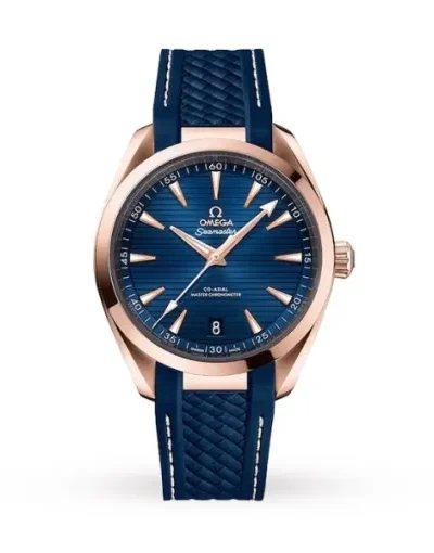 84F85C83-2F35-9777-4EED-1D7E8BD6BB41.webp Omega Seamaster Aqua Terra Men Automatic Blue 18ct Rose Gold Watch O22052412103001