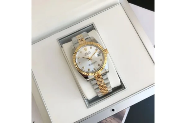 Couple Watches Rolex Datejust 36/28mm RG/SS Jub Sliver/Dia