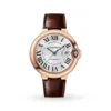 Cartier Ballon Bleu de Cartier Men Automatic Silver 18ct Rose Gold Watch WGBB0035