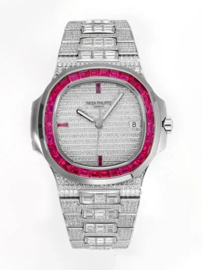 Patek Philippe White Gold Ruby Nautilus Watch