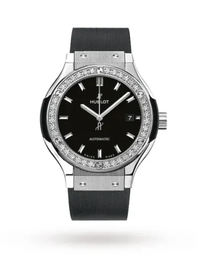 Hublot Classic Fusion Women Automatic Black Rubber Watch 582.NX.1170.RX.1204