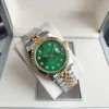 Couple Watches Rolex Datejust 36/28mm RG/SS Jub Green/Dial