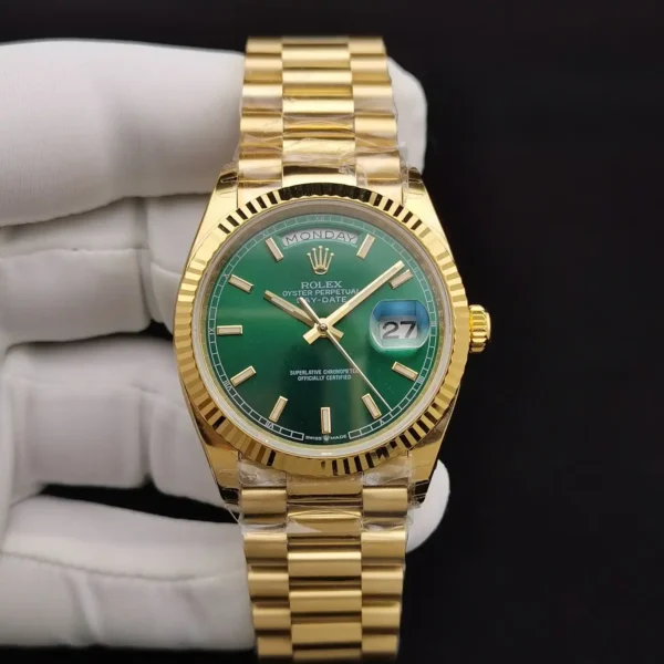 Rolex Day-Date II 36mm Green Dial 128238