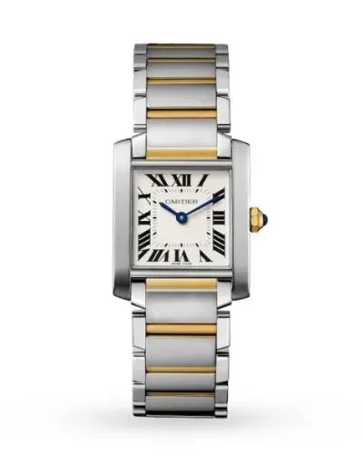 Cartier Tank Française Women Quartz Silver Bicoloured Watch W2TA0003