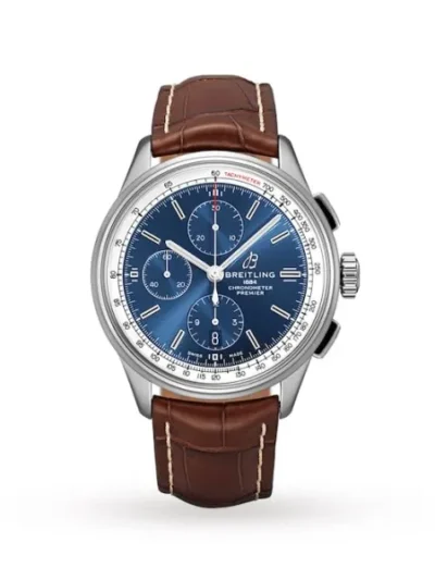 Breitling Premier Men Automatic Blue Crocodile Watch A13315351C1P1