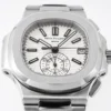 93677F9C-9B49-36F8-E320-7DB9441FF97F.webp Patek Philippe Silver Nautilus Chronograph Watch