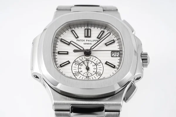 93677F9C-9B49-36F8-E320-7DB9441FF97F.webp Patek Philippe Silver Nautilus Chronograph Watch