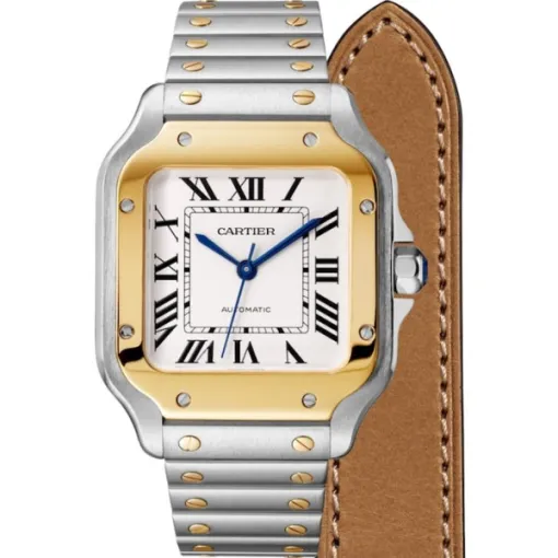 9533174D-4FBD-1D5A-FBC6-6C7A1C7C8552.webp Cartier Santos de Cartier Men Automatic Silver Stainless Steel Watch W2SA0016