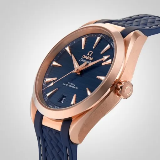 96076026-A351-DDA0-2ACC-D23FF39F0A8C.webp Omega Seamaster Aqua Terra Men Automatic Blue 18ct Rose Gold Watch O22052412103001