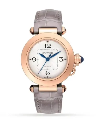 Cartier Pasha de Cartier Women Automatic Silver Alligator Watch WGPA0014