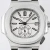 Patek Philippe Silver Nautilus Chronograph Watch