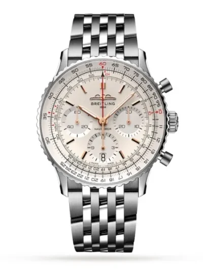 Breitling Navitimer Men Automatic Silver Stainless Steel Watch AB0139211G1A1
