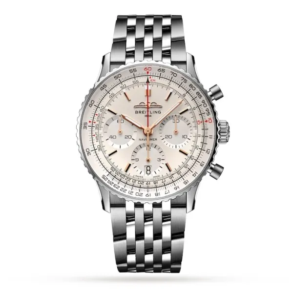 Breitling Navitimer Men Automatic Silver Stainless Steel Watch AB0139211G1A1