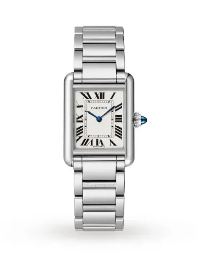 Cartier Tank Must 27 mm Women Quartz Silver Stainless Steel Watch WSTA0051