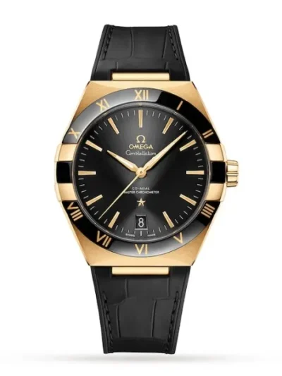 AB65D122-AD6D-B255-46D1-3D4B9C5531E0.webp Omega Constellation Men Automatic Black Leather Watch O13163412101001