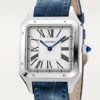 Cartier Santos-Dumont Women Quartz Silver Alligator Watch WSSA0023