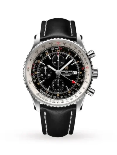 Breitling Navitimer Men Automatic Black Leather Watch A24322121B2X1