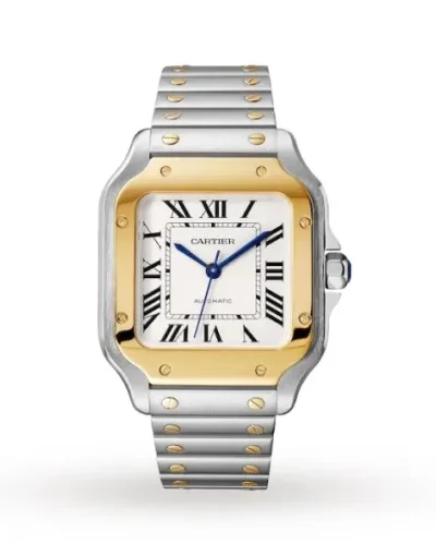 B38D6C06-C797-2BFA-FC4E-C3EE99E20883.webp Cartier Santos de Cartier Men Automatic Silver Stainless Steel Watch W2SA0016