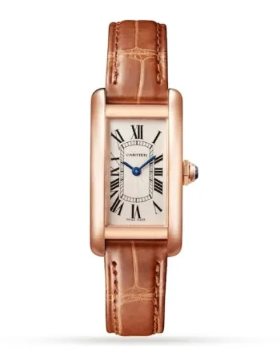 Cartier Tank Américaine Women Quartz Silver Alligator Watch W2607456