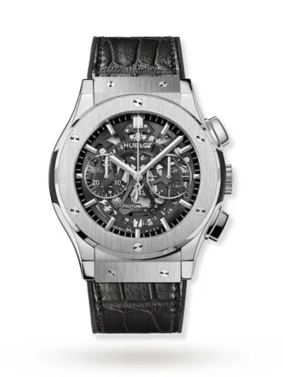Hublot Classic Fusion Men Automatic Skeleton Leather Watch 525.NX.0170.LR