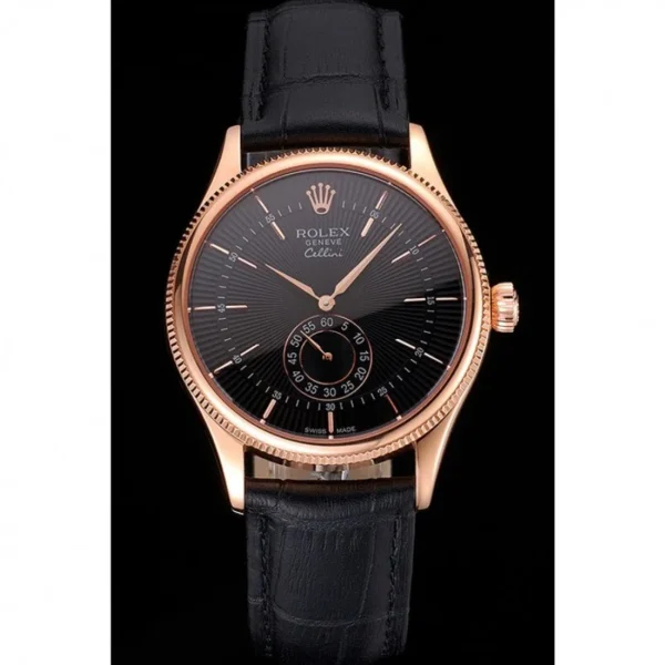 Superclone Rolex Cellini 38mm Black Dial REP016792