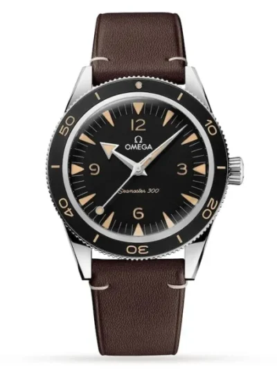 Omega Seamaster Men Automatic Black Calf Watch O23432412101001
