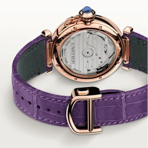 Cartier Pasha de Cartier Women Automatic Silver Alligator Watch WJPA0012