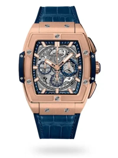 Hublot Spirit Of Big Bang Men Automatic Blue Alligator Watch 641.OX.7180.LR
