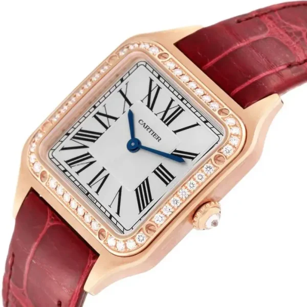 C8D1C12B-625F-2FB4-BE96-024AB01941DF.webp Cartier Santos-Dumont Men Quartz Silver Leather Watch WJSA0016
