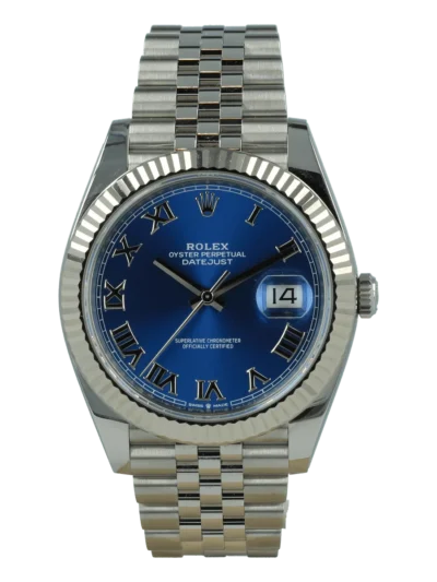 Rolex Datejust 41mm Blue Dial 126334 Jubilee Roman Dials
