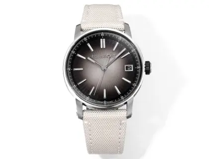 D1BDCFBD-9630-EFC9-F736-76C183F1E5CB.webp watch Audemars Piguet CODE 11.59 Stainless Steel Watch with Smoked Dial and Beige Fabric Strap, 41mm