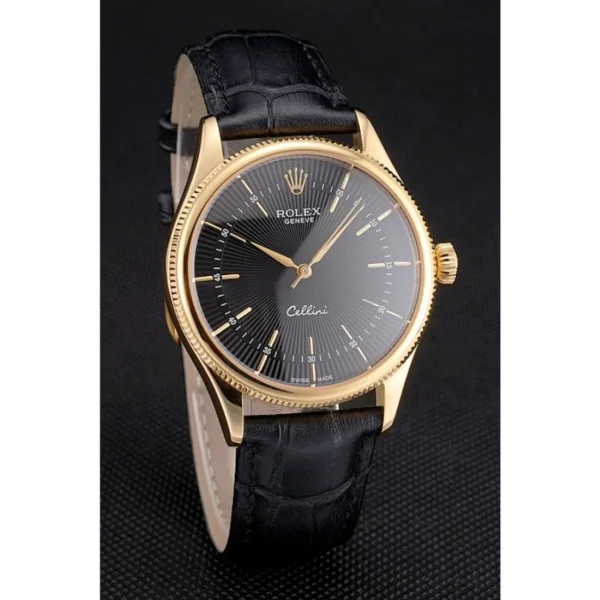 Superclone Rolex Cellini 38mm Black Dial REP016803