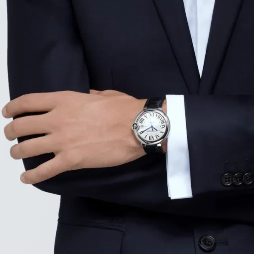 Cartier Ballon Bleu de Cartier Men Automatic Silver Leather Watch W69016Z4