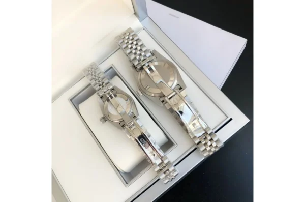 Couple Watches Rolex Datejust 36/28mm SS/SS Jub Black/Dial
