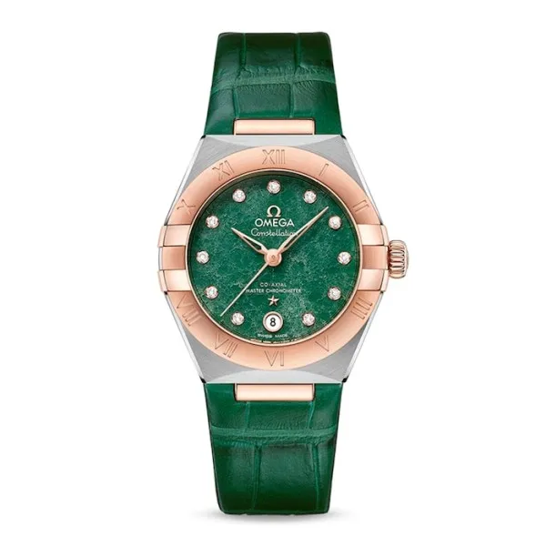 D3814441-3B43-595C-94D4-EF172DBBA8C0.webp Omega Constellation Women Automatic Green Leather Watch O13123292099001