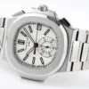 Patek Philippe Silver Nautilus Chronograph Watch