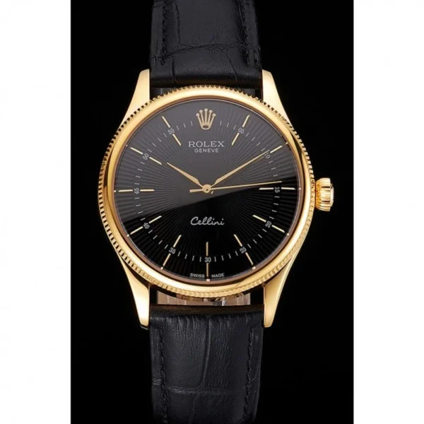 Superclone Rolex Cellini 38mm Black Dial REP016803