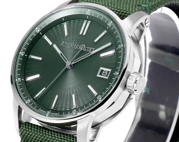 watch Audemars Piguet CODE 11.59 Green Dial Stainless Steel Watch with Fabric Strap
