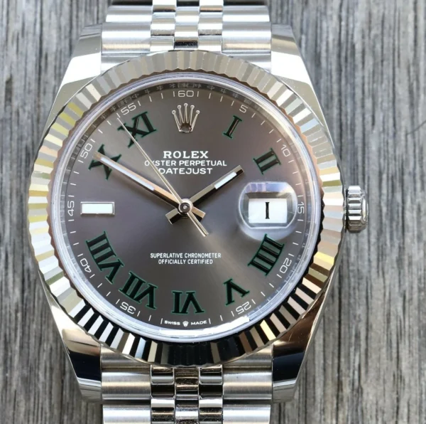 DCE2DA22-6336-EF36-AD39-30E63BF51D30.webp Superclone Rolex Datejust 41mm Rhodium Dial 126334 Wimbledon Flutted / Jubilee