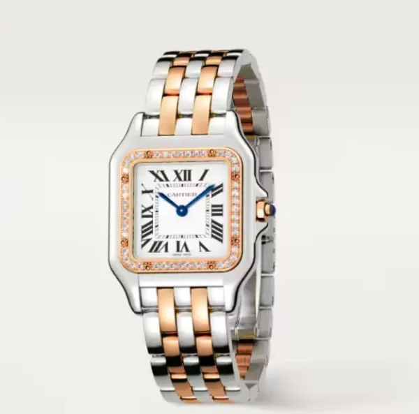 Cartier Panthère de Cartier Women Quartz Silver 18ct Rose Gold Watch W3PN0006