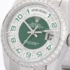 Rolex Day-Date 36mm Green and Silver with Diamonds Dial 118346