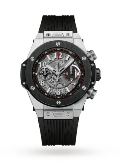 Hublot Big Bang Men Automatic Black Rubber Watch 411.NM.1170.RX