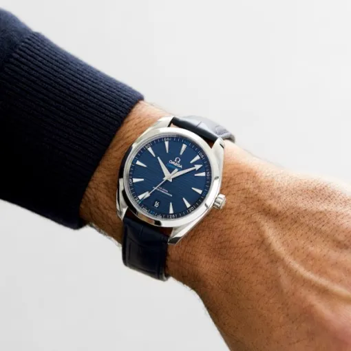 E1417296-976E-2082-8CAB-5DDA7485A683.webp Omega Seamaster Aqua Terra Men Automatic Blue Leather Watch O22013412103001