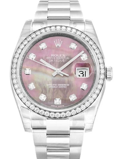 Rolex Datejust 36mm Mother of Pearl   Black Dial 116244