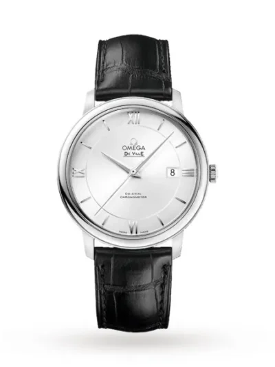 E87A0F69-E450-44DB-3BCF-8756BFCDCF2B.webp Omega De Ville Men Automatic Silver Leather Watch O42413402002001