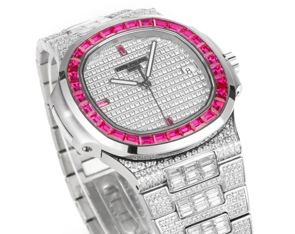 Patek Philippe White Gold Ruby Nautilus Watch