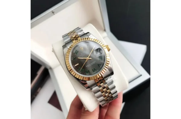 Couple Watches Rolex Datejust 36/28mm RG/SS Jub Grey/Rmn